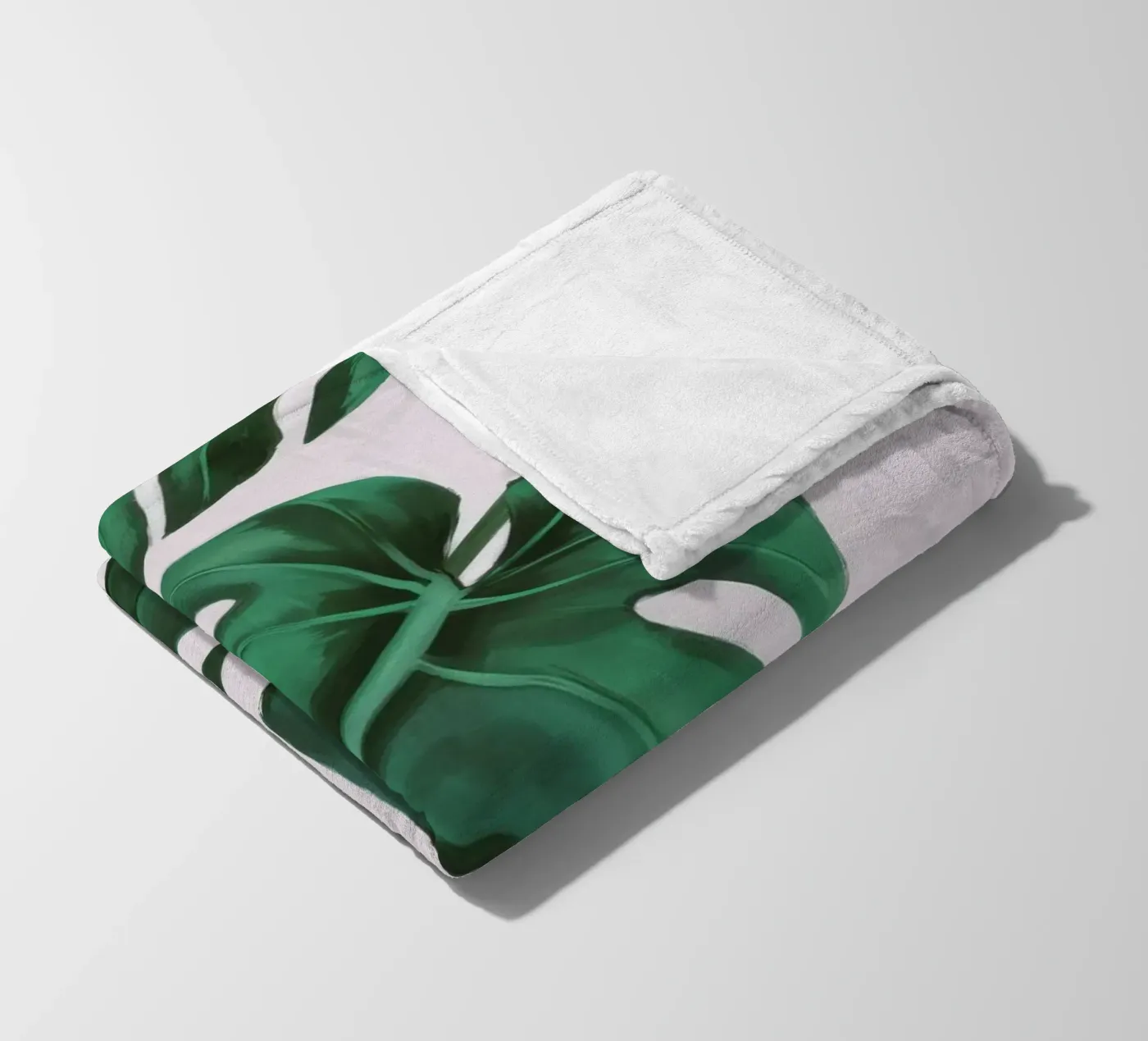 Monstera Leaf Study fleece blanket by Pan Denim