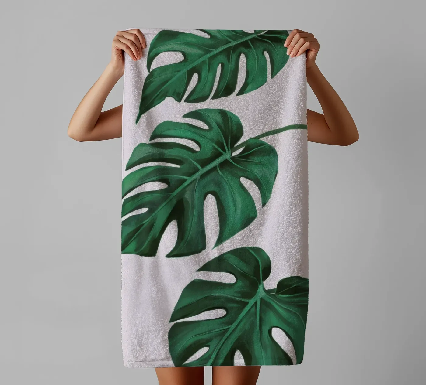 Monstera Leaf Study towel by Pan Denim