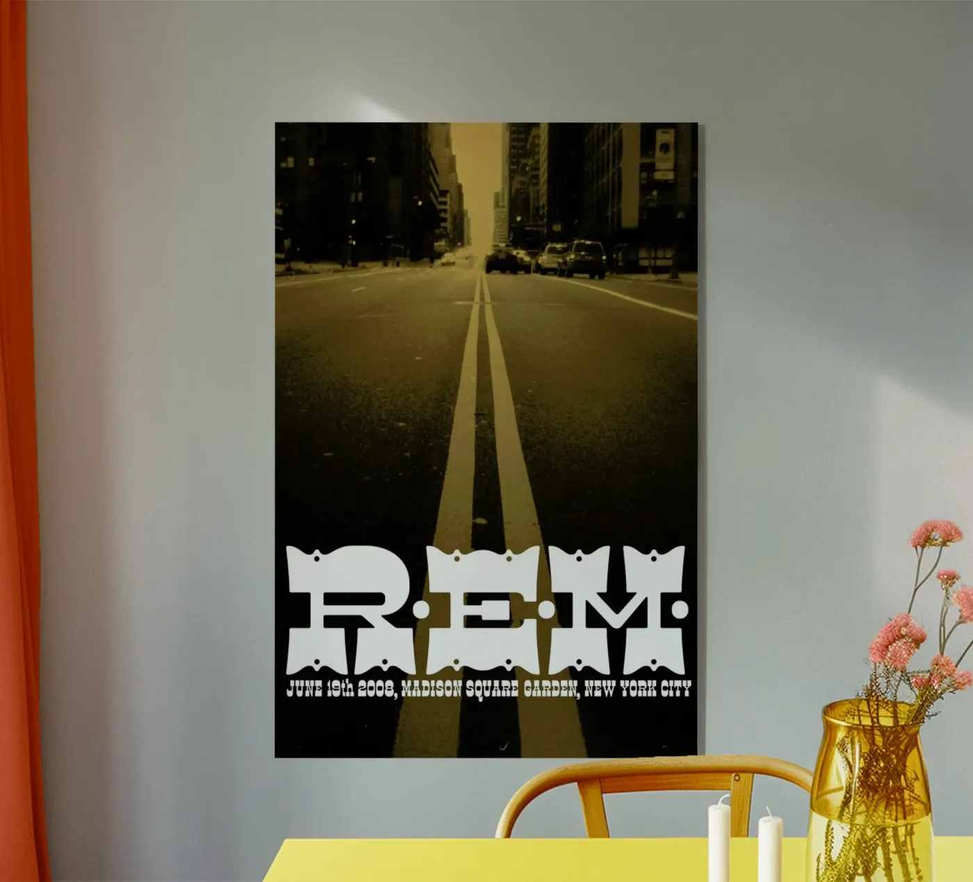 R.E.M. GIG POSTER acryl van The Indoor Type