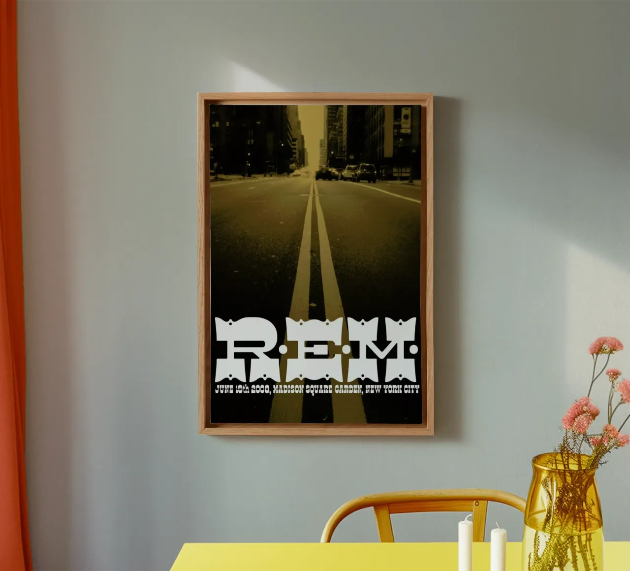 R.E.M. GIG POSTER tela con Cornice a cassetta da The Indoor Type