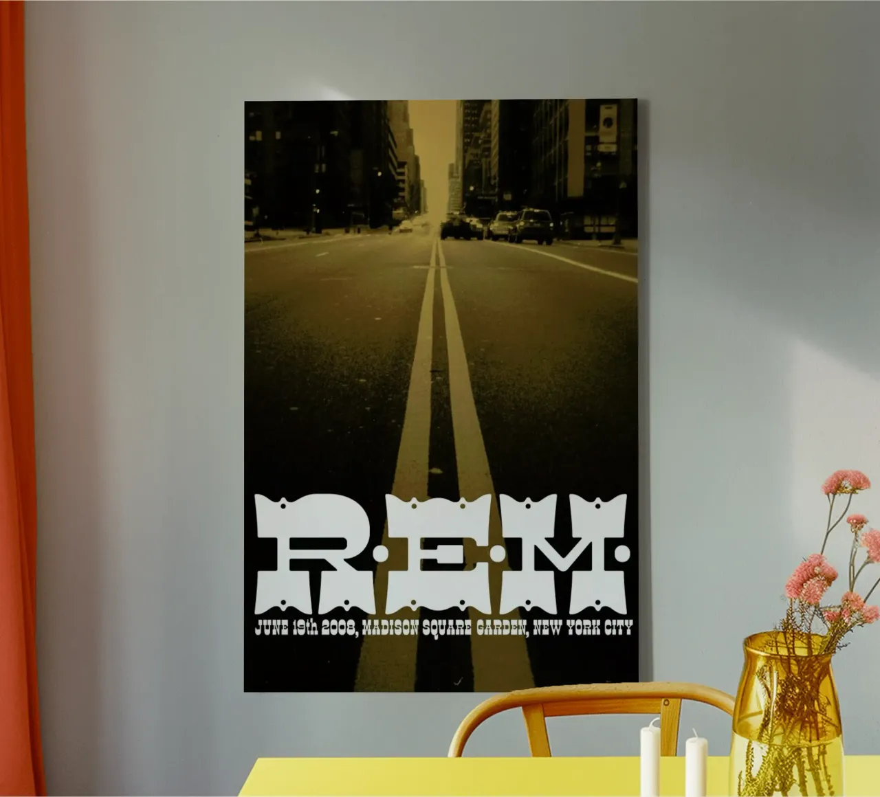 R.E.M. GIG POSTER tela con Cornice a cassetta da The Indoor Type
