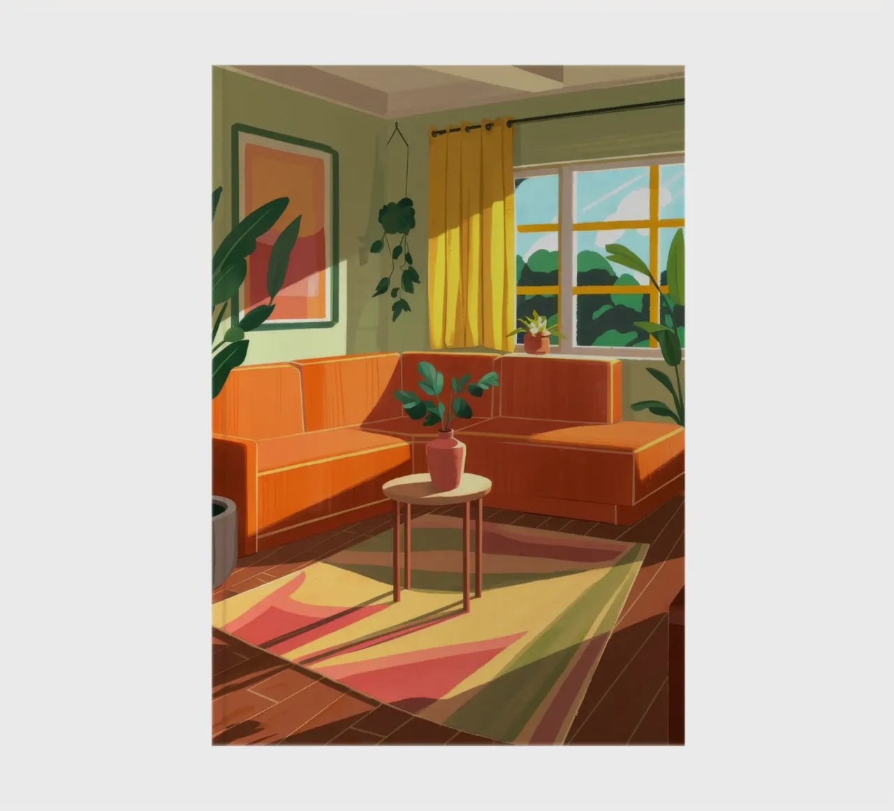 Orange Sofa Sunlit Room notebook by Haven Fantasy