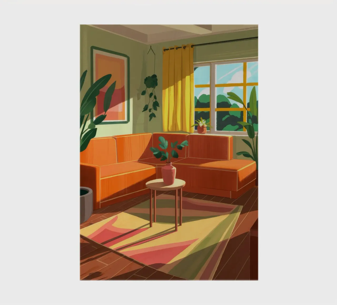 Orange Sofa Sunlit Room notebook by Haven Fantasy