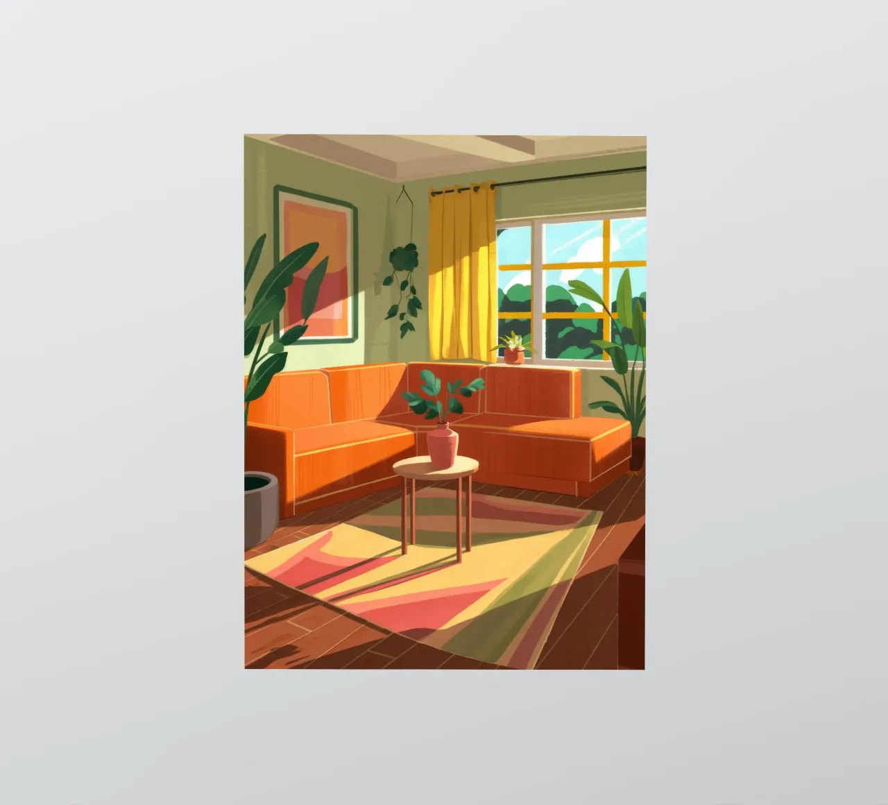 Oranje Sofa Zonovergoten Kamer sticker van Haven Fantasy