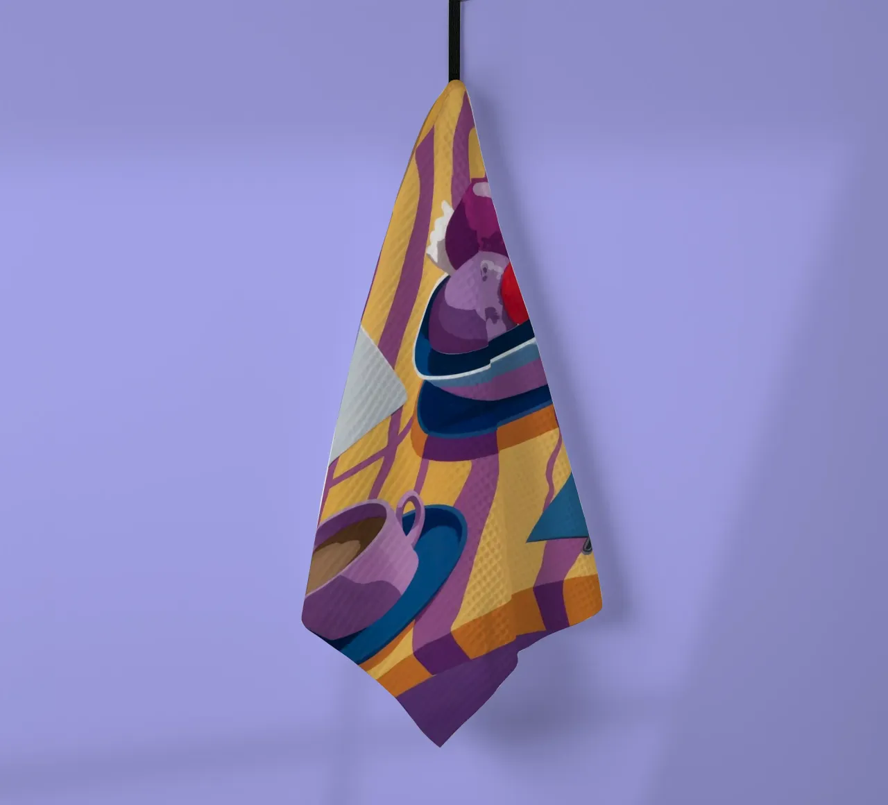 Amethyst Table Stillness tea towel by Tiga Bersama