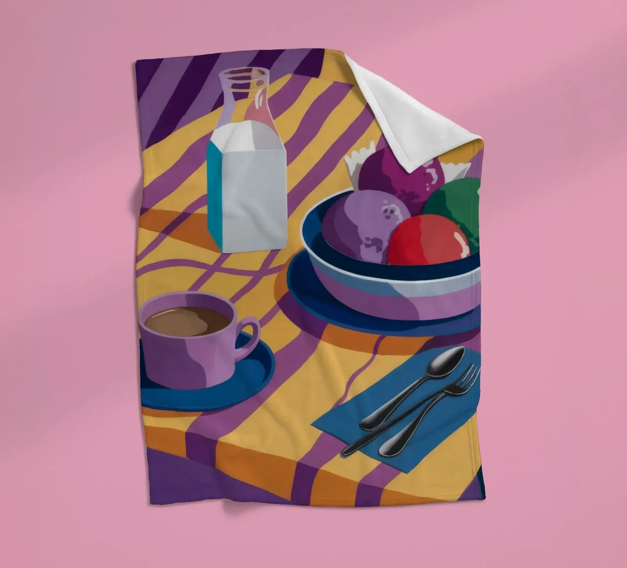 Amethyst Table Stillness fleece blanket by Tiga Bersama