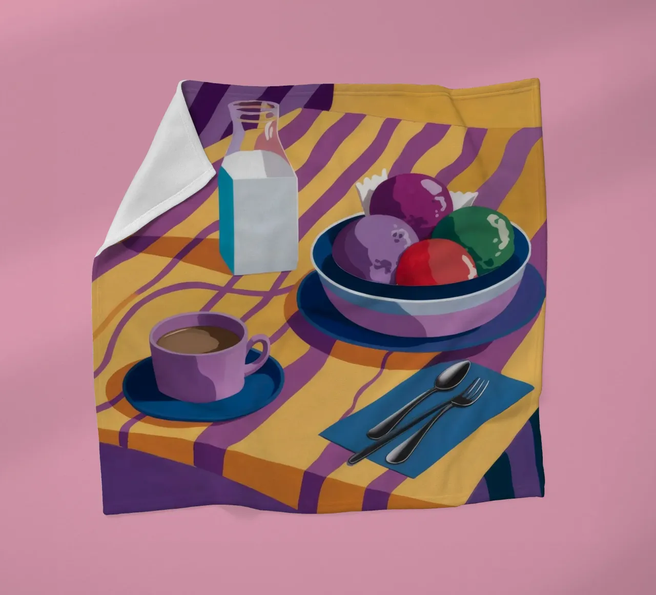 Amethyst Table Stillness fleece blanket by Tiga Bersama