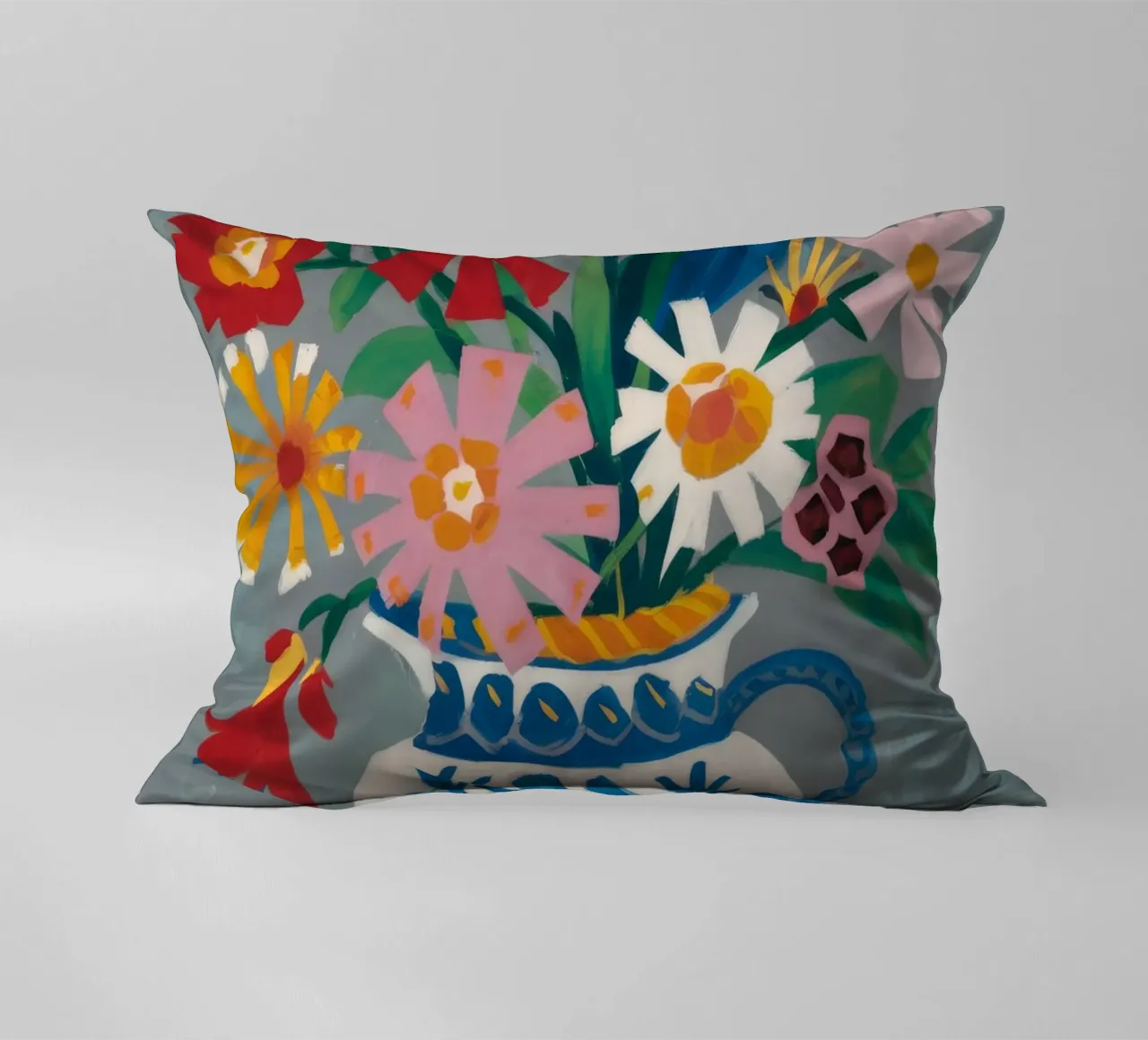 Azure Vase Menagerie decorative cushion by Fable Tempa