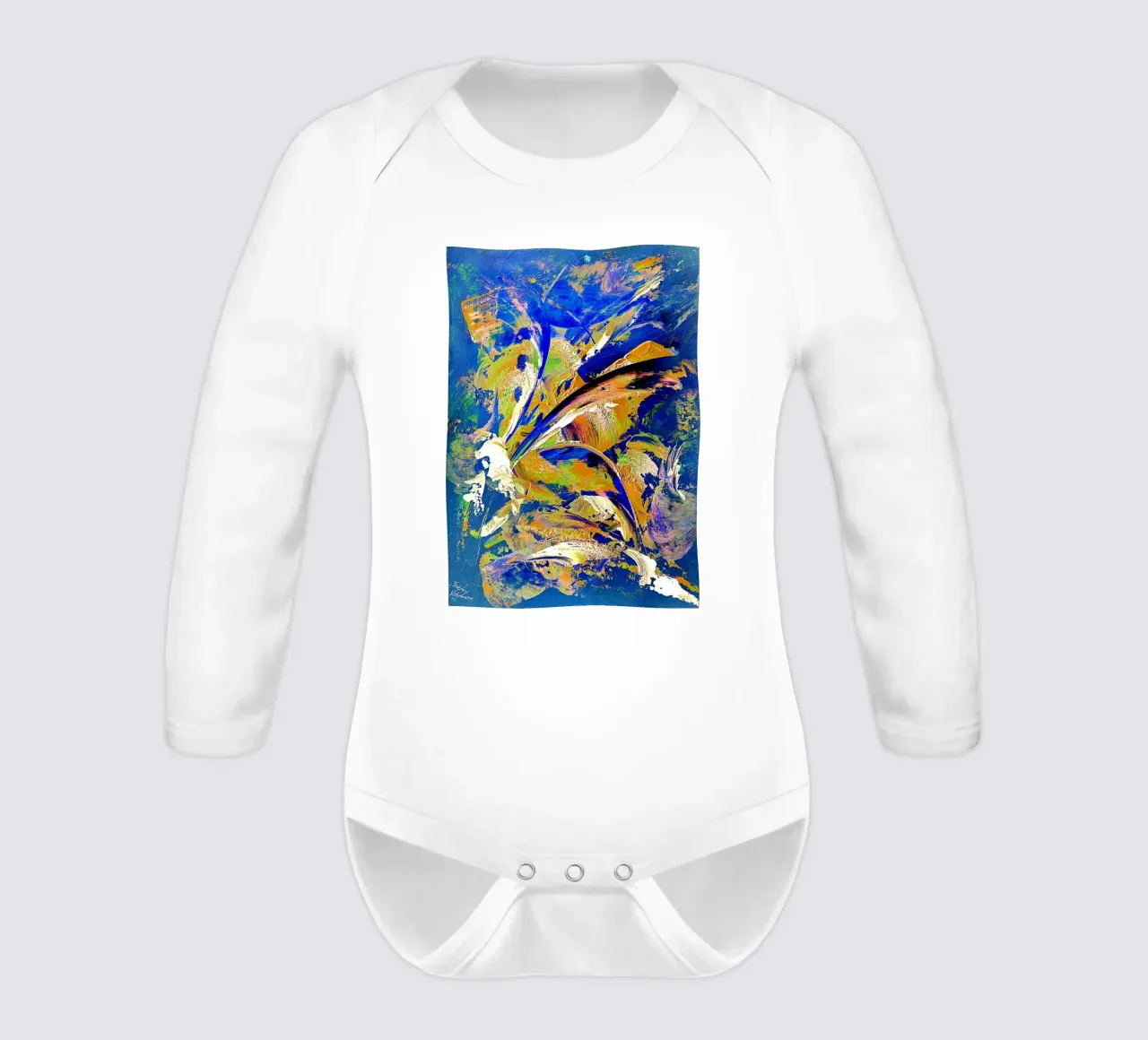 IDEAL GIFT 52 invers Langarm Babybody von Thierry Vobmann Abstract painting