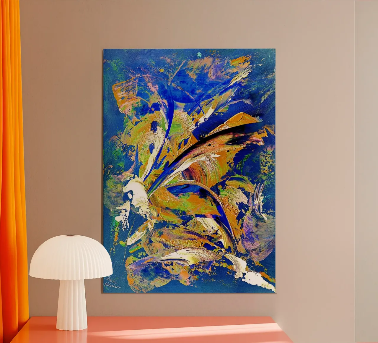 IDEAL GIFT 52 invers poster con telaio in alluminio da Thierry Vobmann Abstract painting