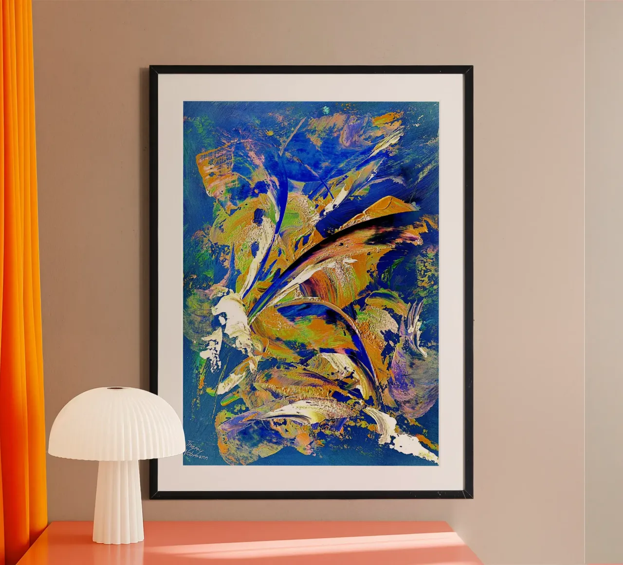 IDEAL GIFT 52 invers poster con telaio in alluminio da Thierry Vobmann Abstract painting
