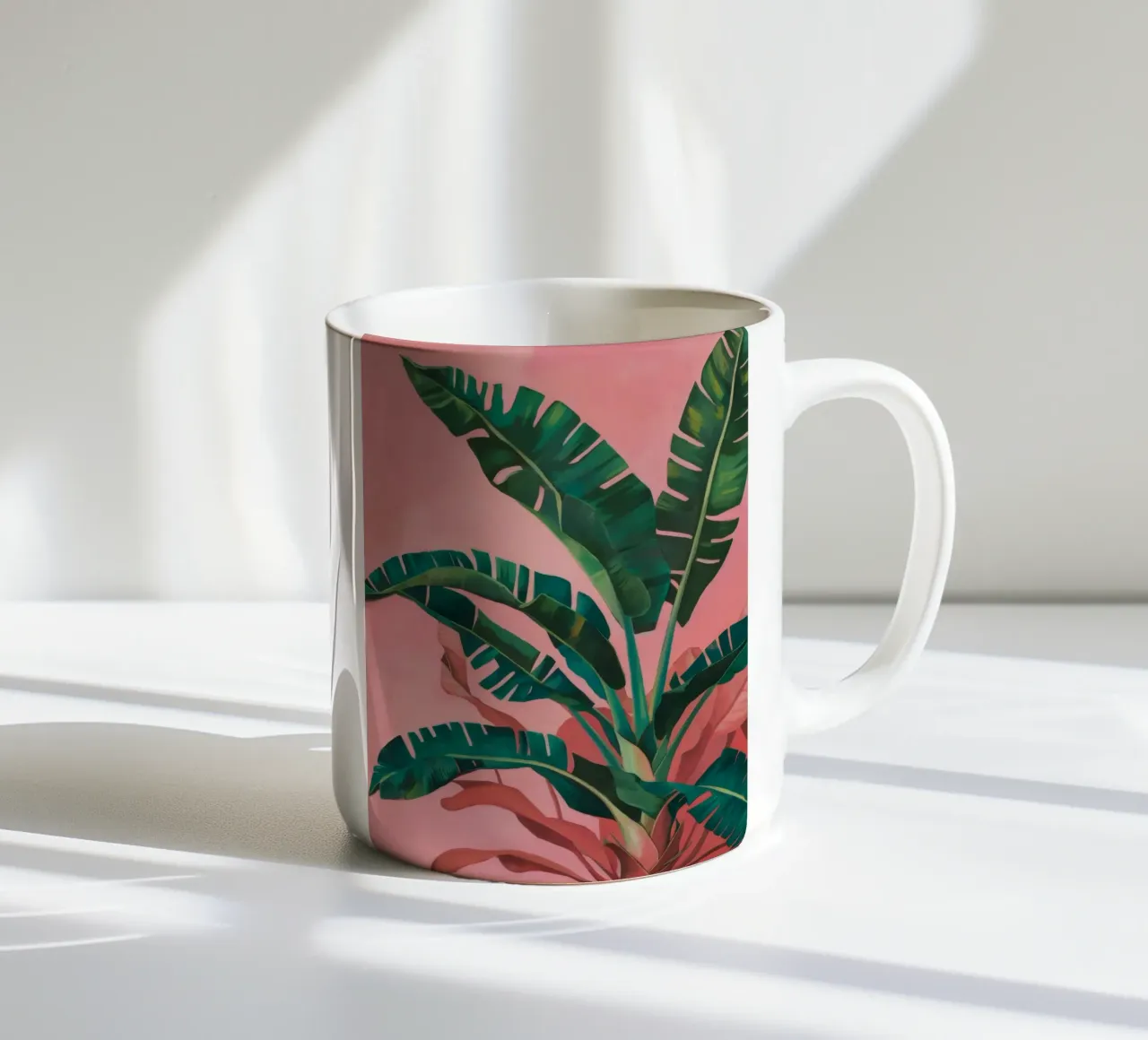 Rosa foglia di banana tazza in ceramica da Pan Denim