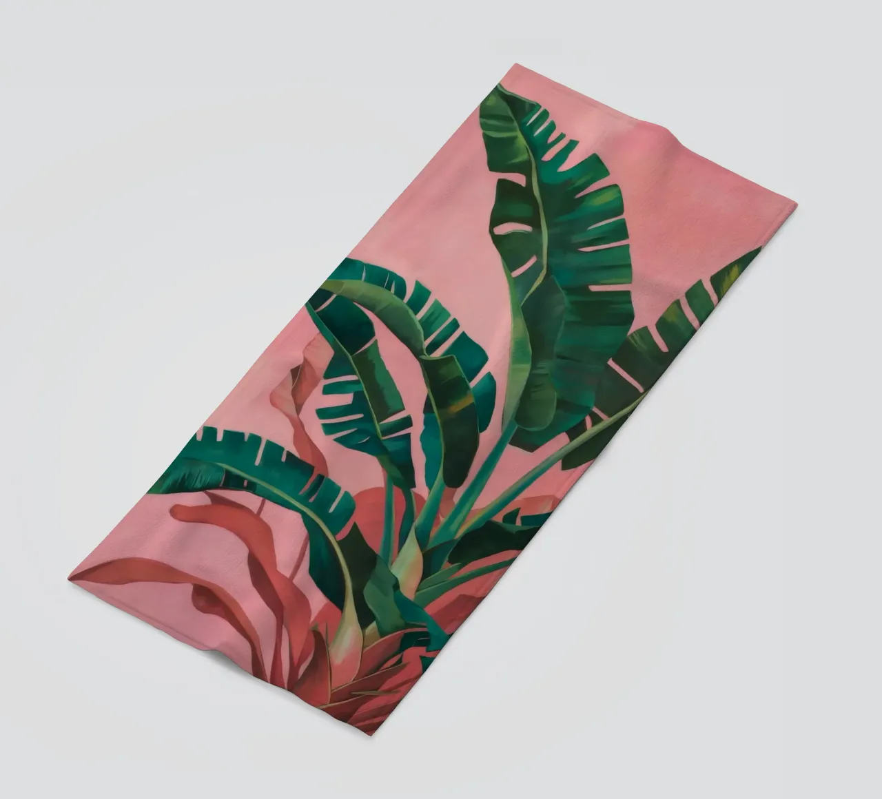 Rosa foglia di banana telo mare da Pan Denim