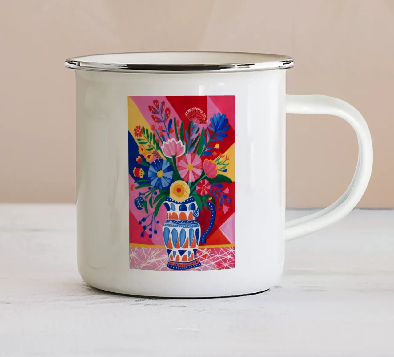 Esplosione floreale fauvista tazza in smalto da Haven Fantasy