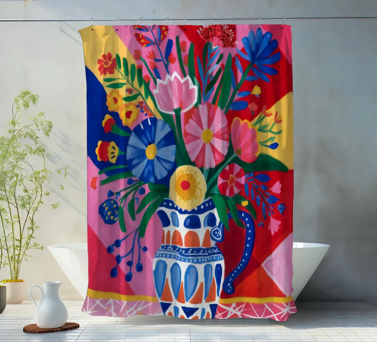 Fauvist Floral Explosion shower curtain by Haven Fantasy