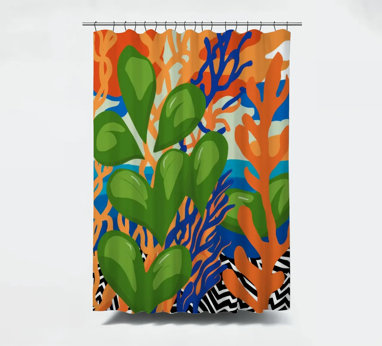 Abstracte bladerdans douchegordijn van Tiga Bersama