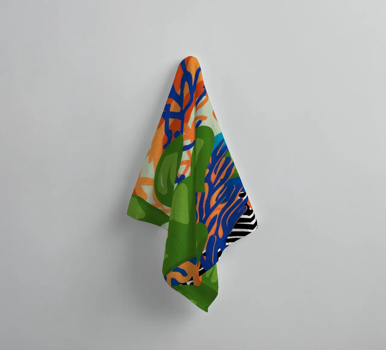 Abstracte bladerdans badhanddoek van Tiga Bersama