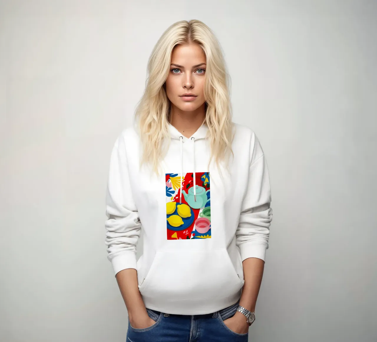 Lemon Teapot Abstraction hoodie by Haven Fantasy