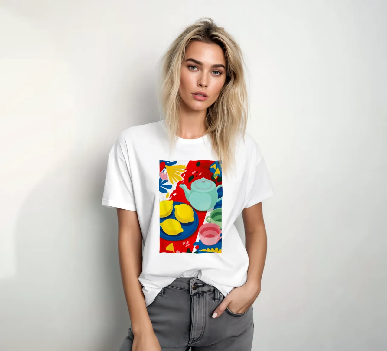 Zitrone Teekanne Abstraktion T-Shirt von Haven Fantasy