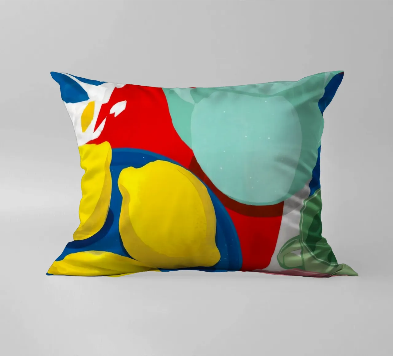 Lemon Teapot Abstraction decorative cushion by Haven Fantasy