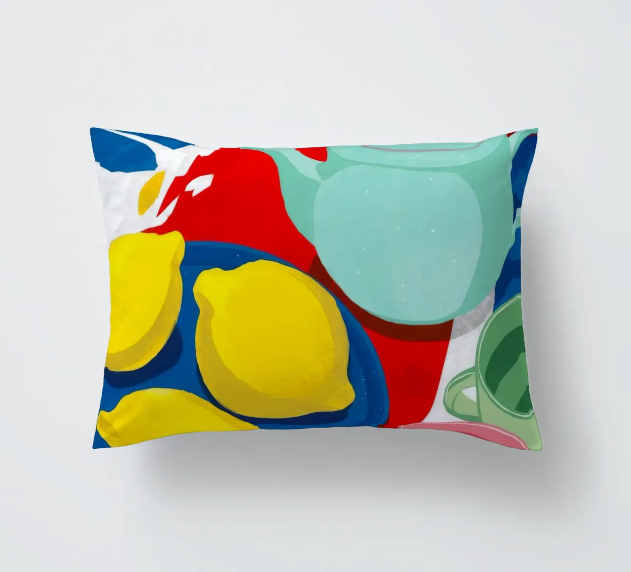 Lemon Teapot Abstraction decorative cushion by Haven Fantasy