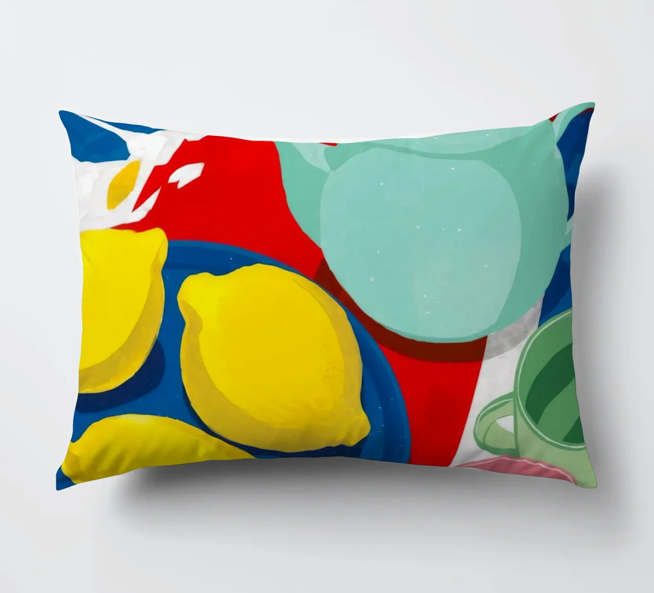 Lemon Teapot Abstraction decorative cushion by Haven Fantasy