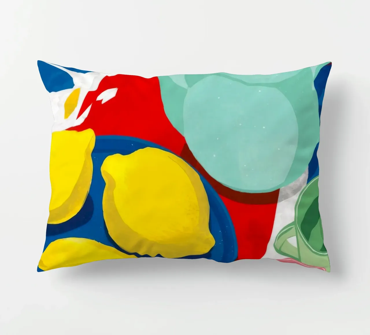 Lemon Teapot Abstraction decorative cushion by Haven Fantasy