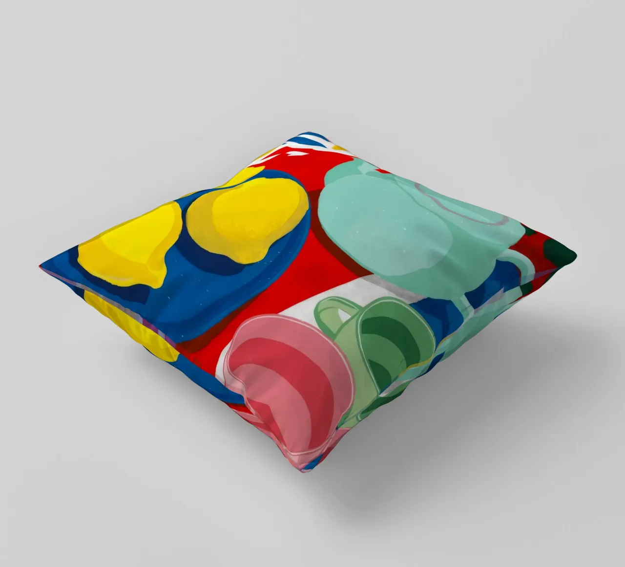 Lemon Teapot Abstraction decorative cushion by Haven Fantasy