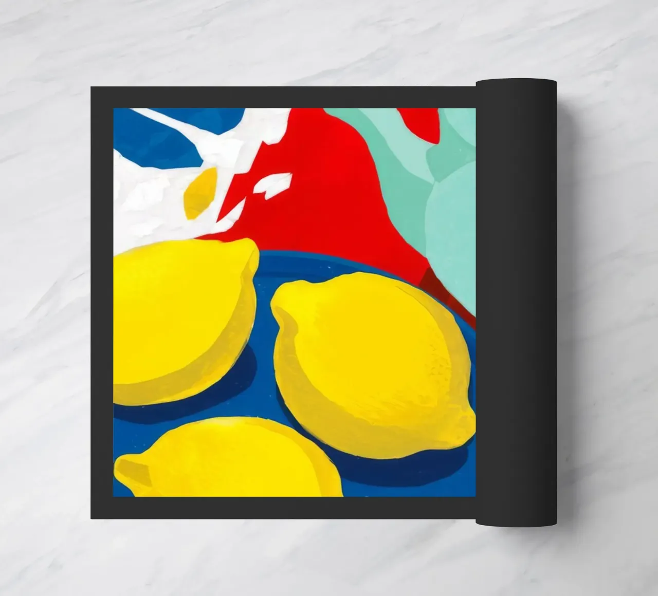 Lemon Teapot Abstraction doormat by Haven Fantasy
