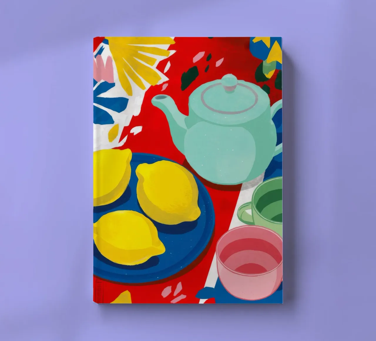 Lemon Teapot Abstraction notebook by Haven Fantasy