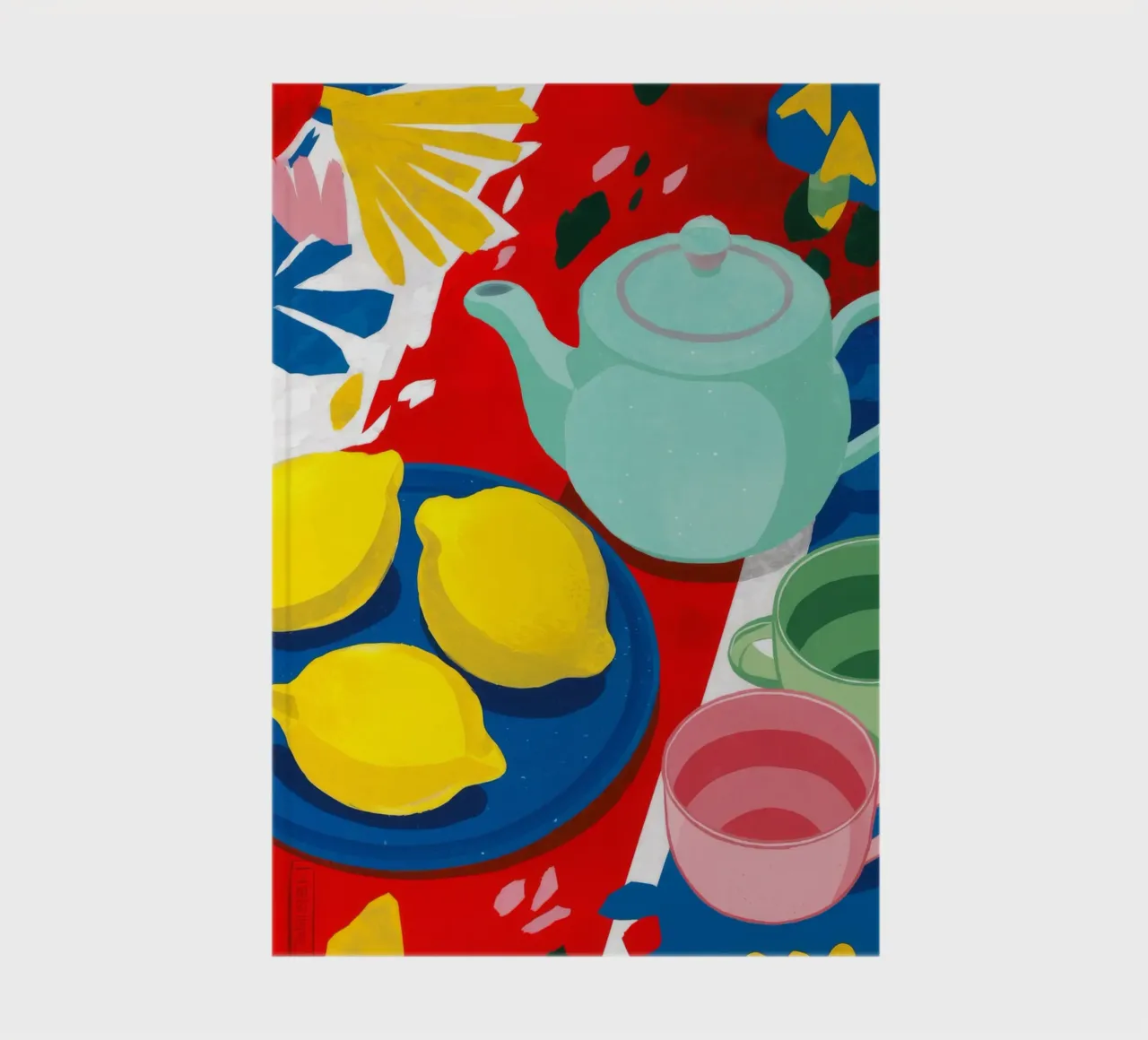 Lemon Teapot Abstraction notebook by Haven Fantasy
