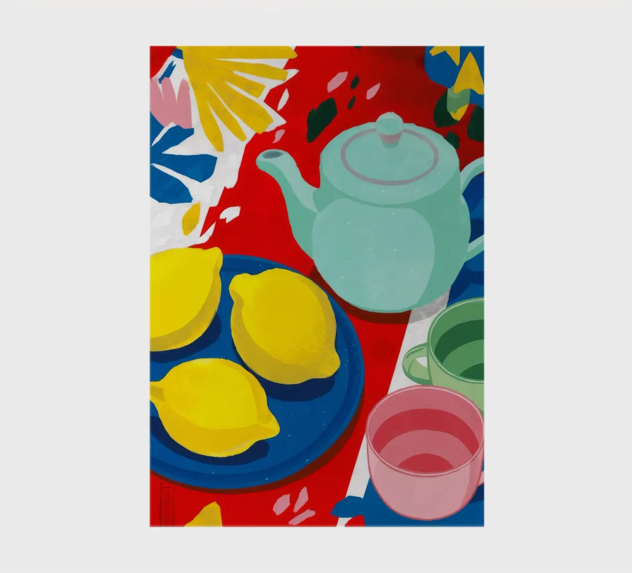 Lemon Teapot Abstraction notebook by Haven Fantasy