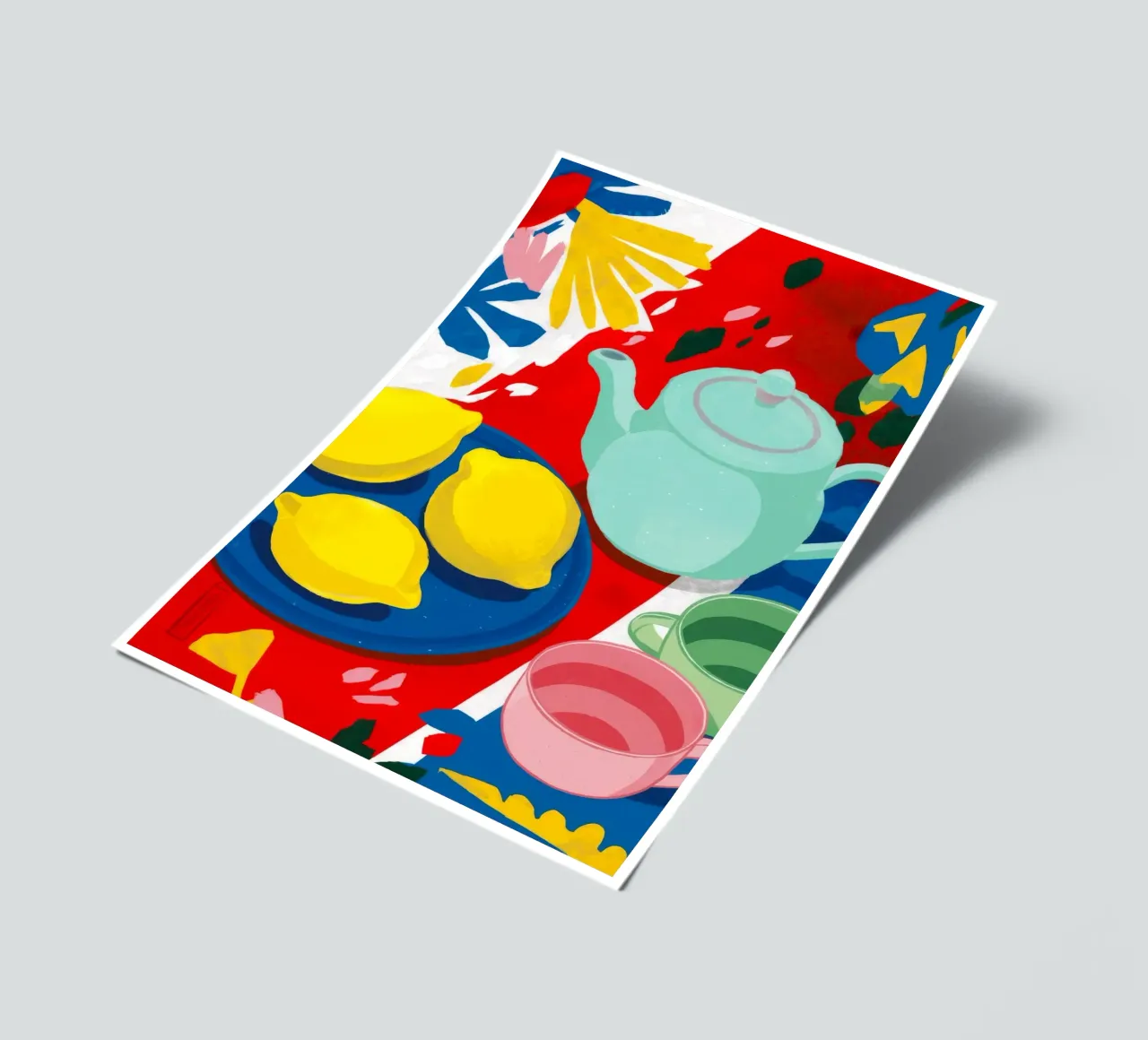 Zitrone Teekanne Abstraktion Stickerbogen von Haven Fantasy