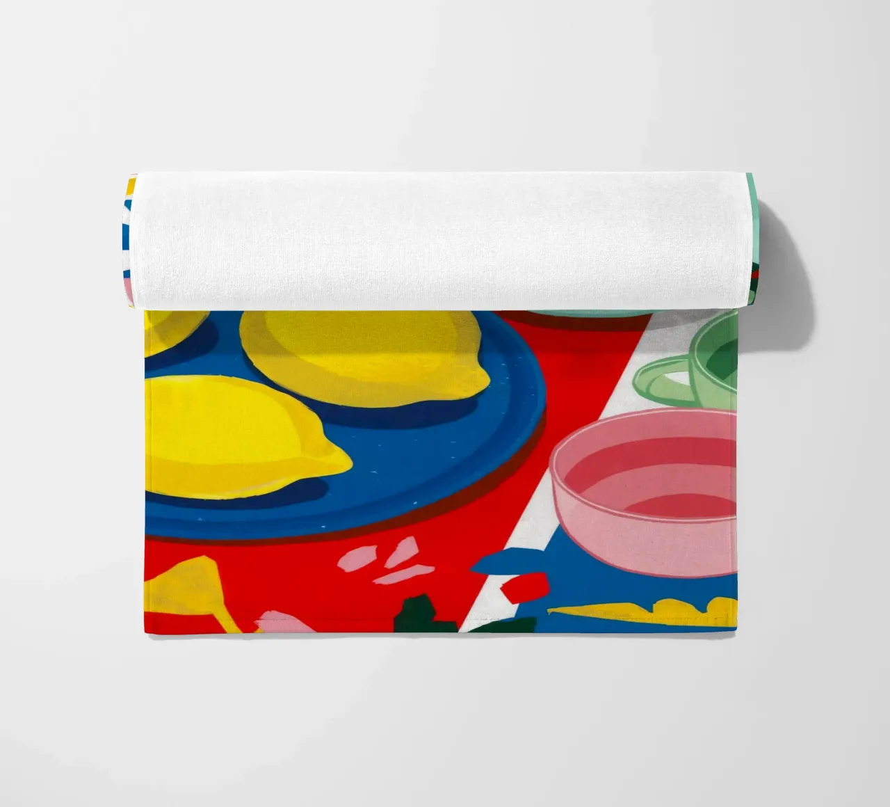 Lemon Teapot Abstraction beach towel by Haven Fantasy