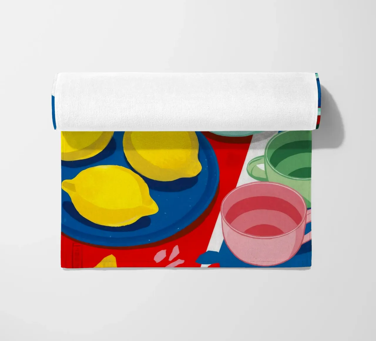 Lemon Teapot Abstraction beach towel by Haven Fantasy