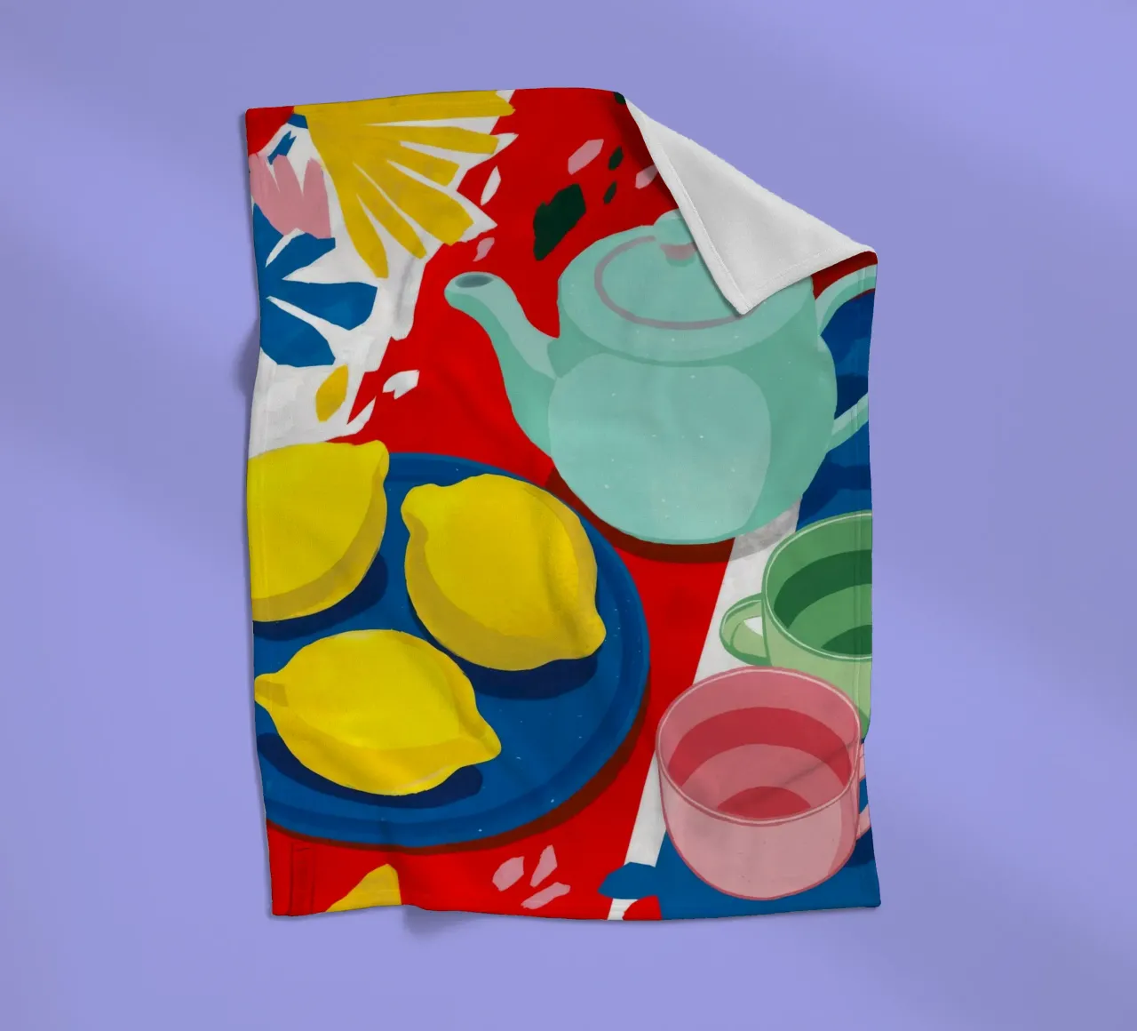 Zitrone Teekanne Abstraktion Fleecedecke von Haven Fantasy