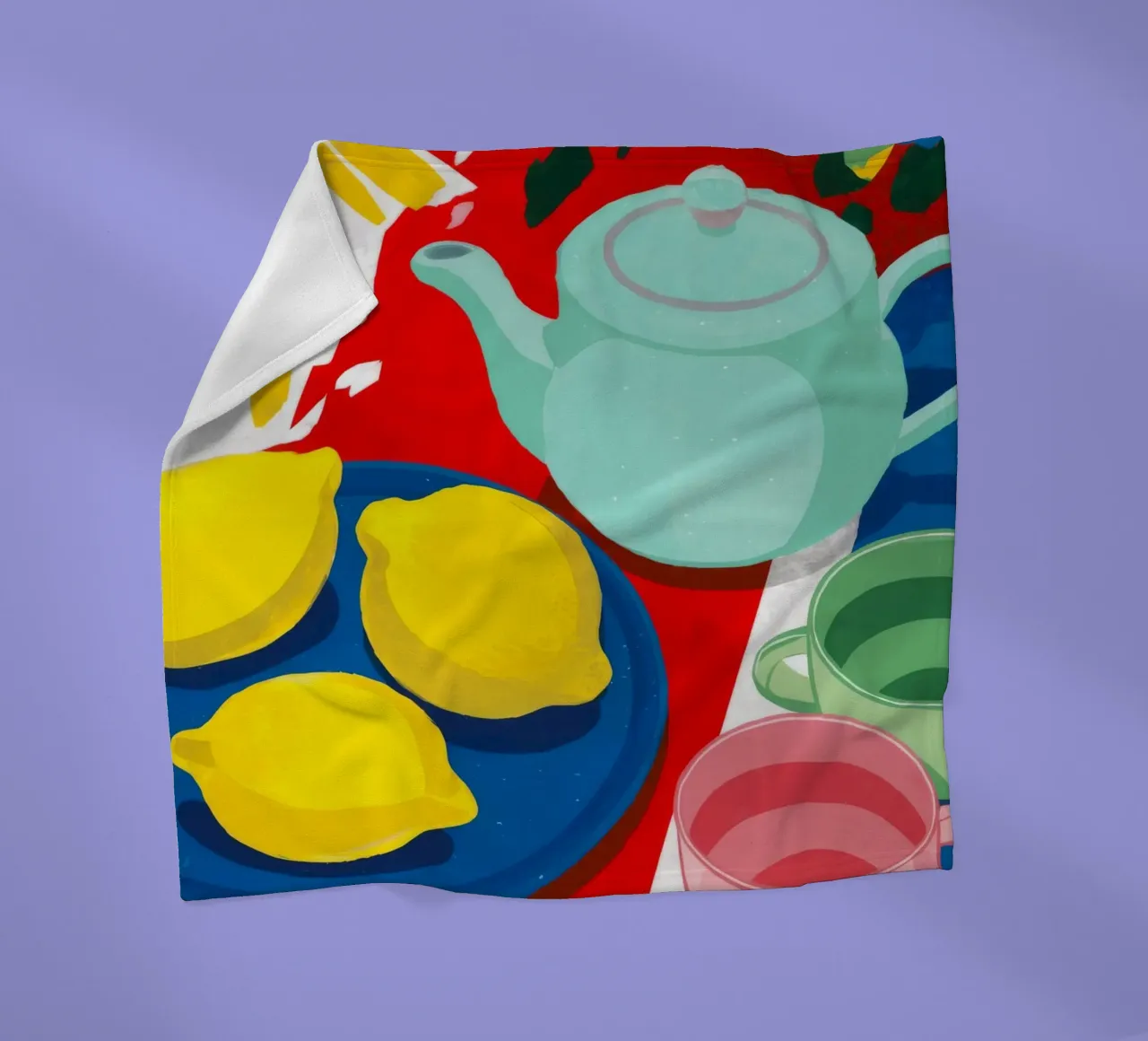 Zitrone Teekanne Abstraktion Fleecedecke von Haven Fantasy