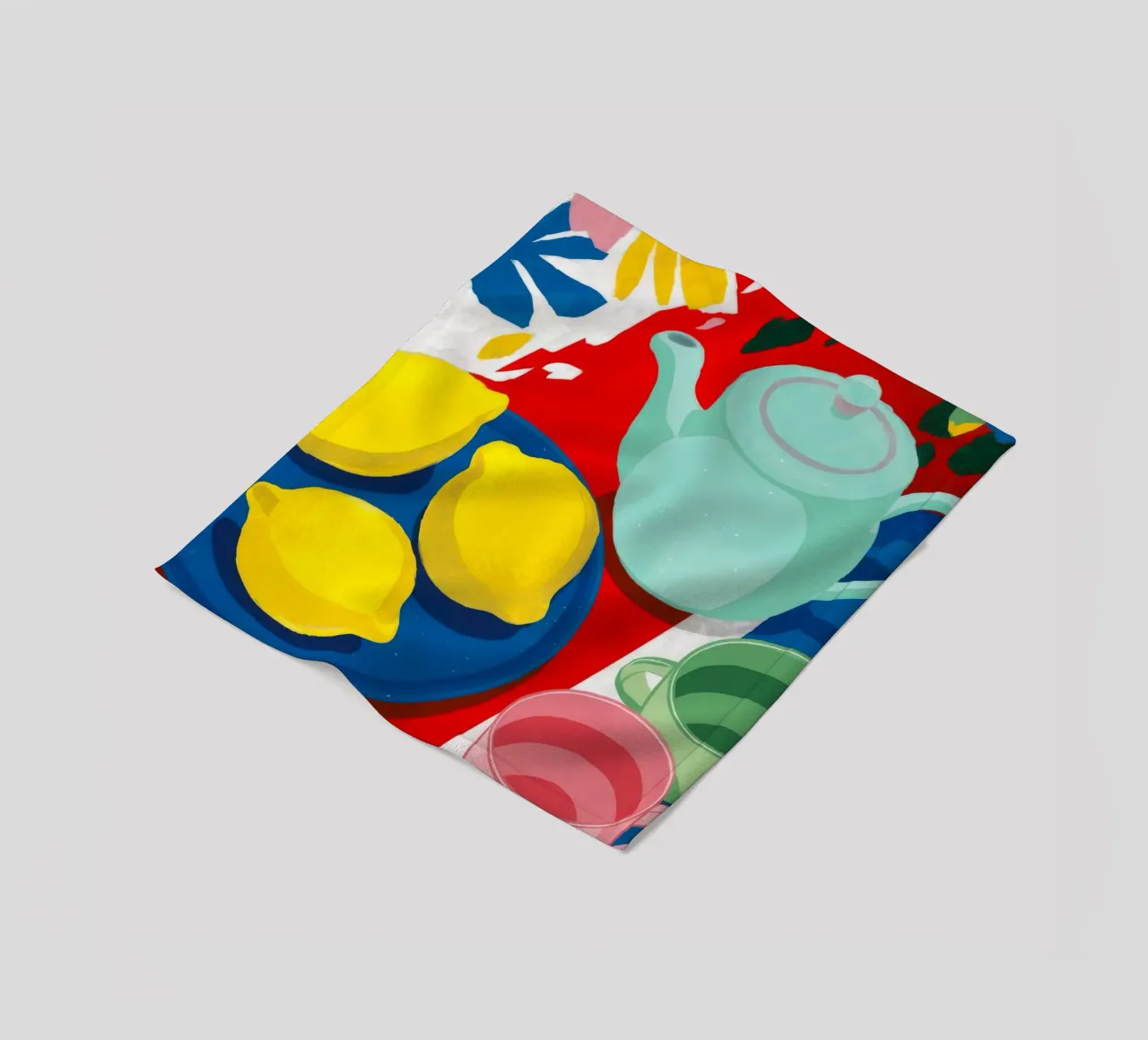 Zitrone Teekanne Abstraktion Fleecedecke von Haven Fantasy