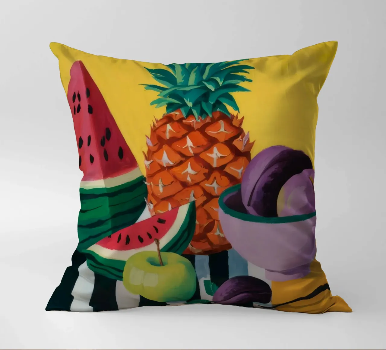 Pineapple Noir Feast decorative cushion by Fable Tempa