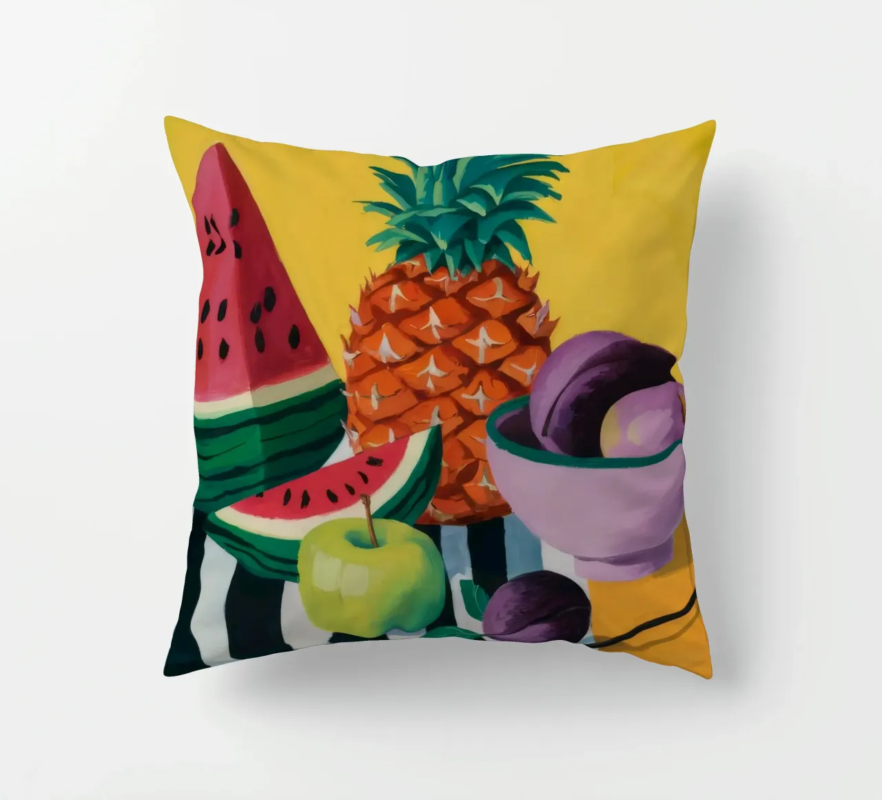 Pineapple Noir Feast decorative cushion by Fable Tempa