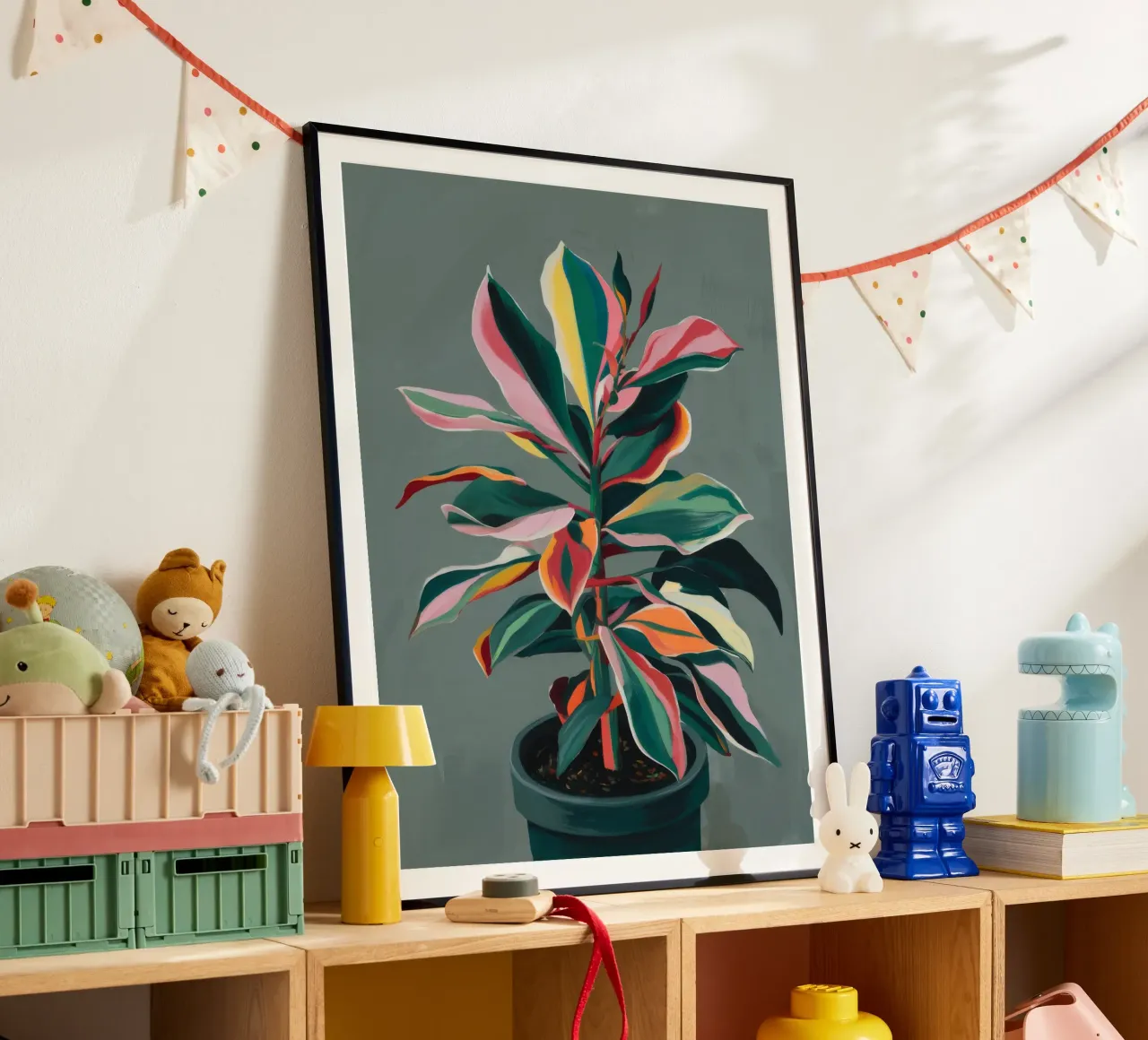 Impianto di gomma Rainbow poster con telaio in plastica da Pan Denim