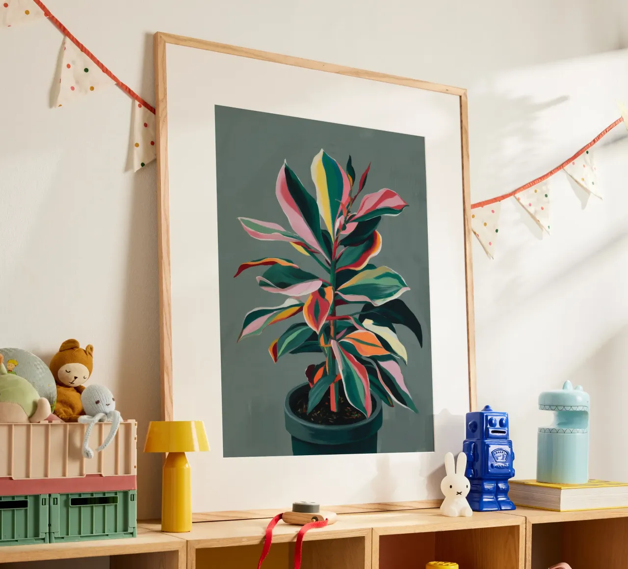 Impianto di gomma Rainbow poster con telaio in plastica da Pan Denim