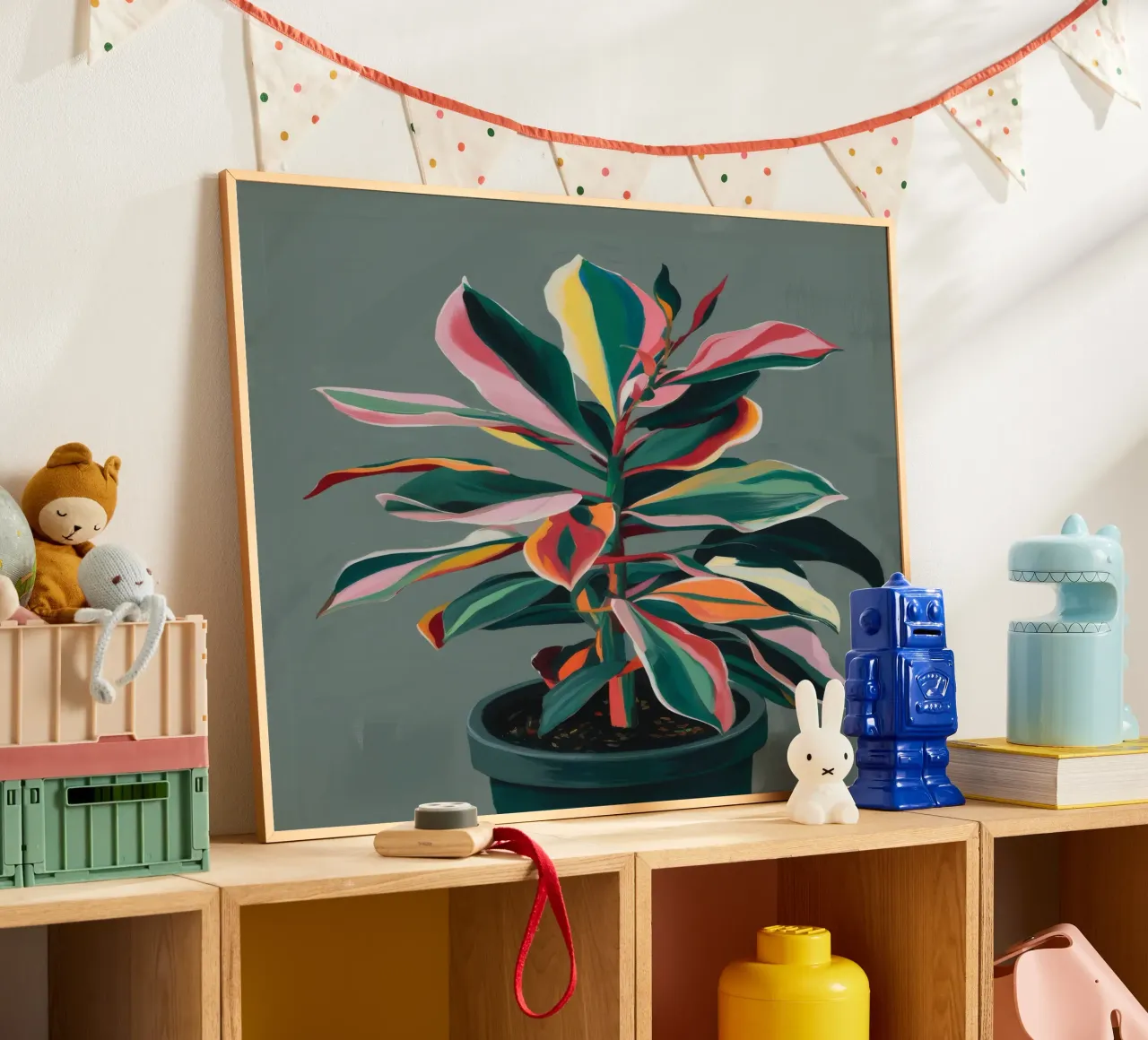 Impianto di gomma Rainbow poster con telaio in plastica da Pan Denim