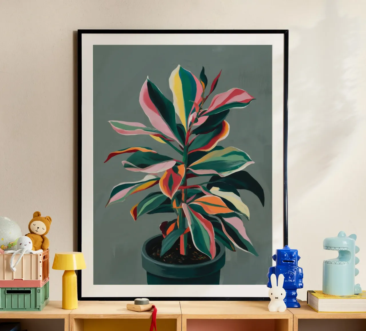 Impianto di gomma Rainbow poster con telaio in plastica da Pan Denim