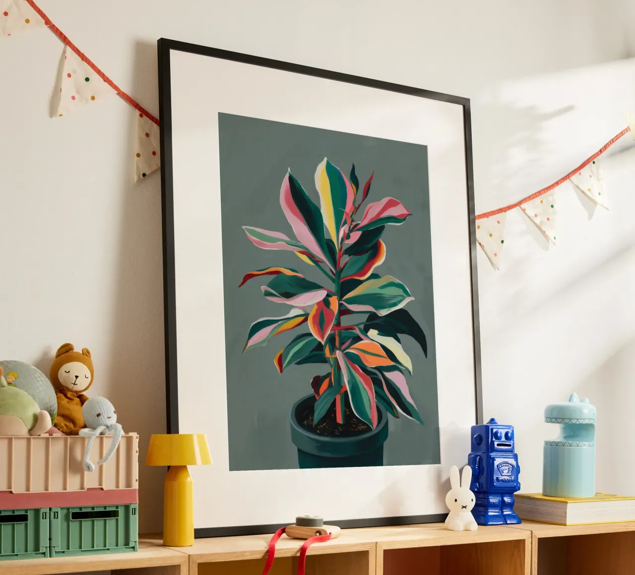 Impianto di gomma Rainbow poster con telaio in plastica da Pan Denim