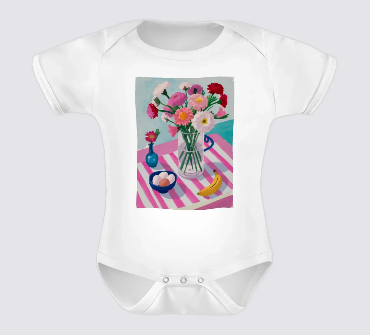 Vaso a righe Colazione body neonato maniche corte da Haven Fantasy
