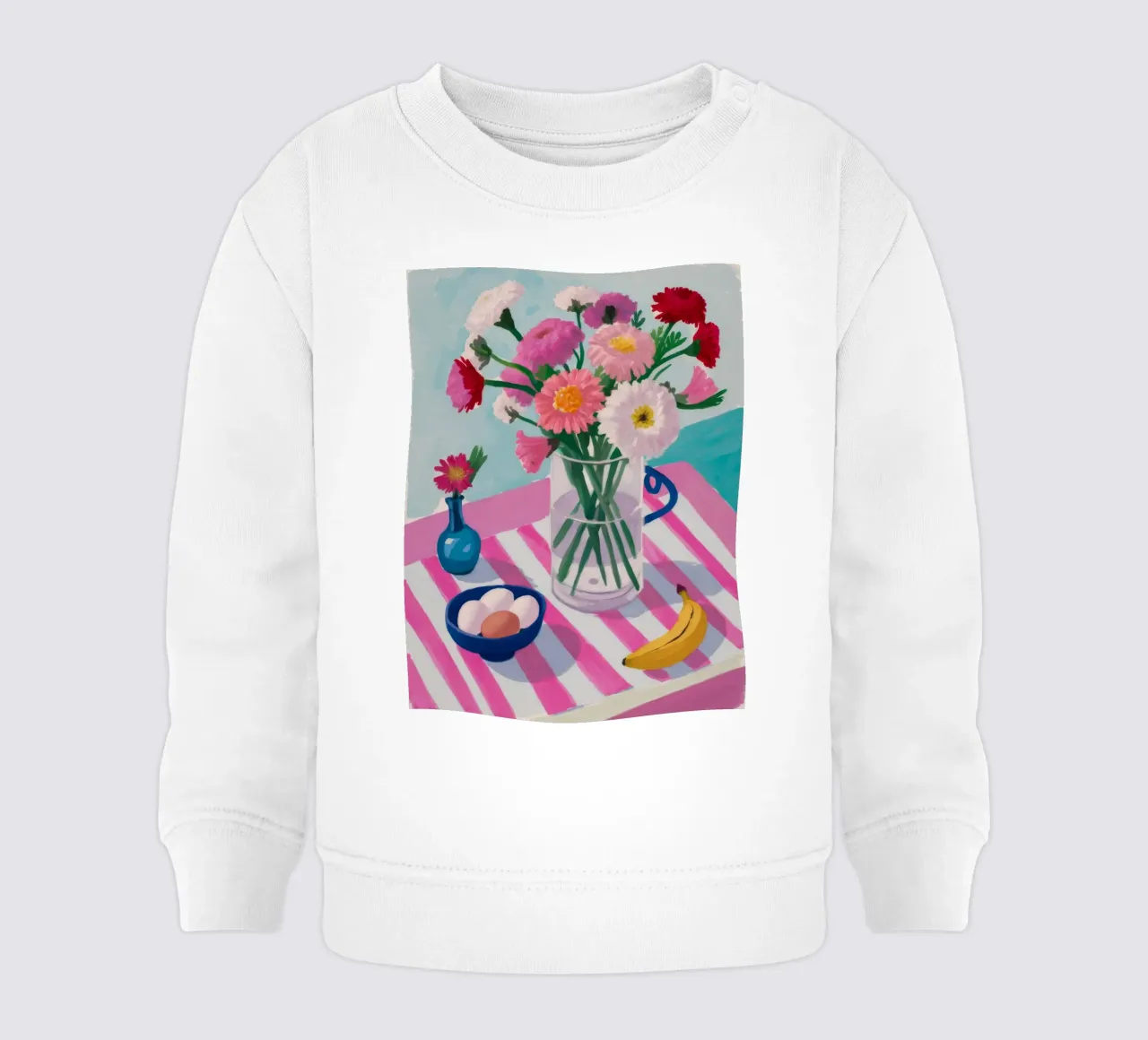 Striped Vase Breakfast baby sweatshirt by Haven Fantasy