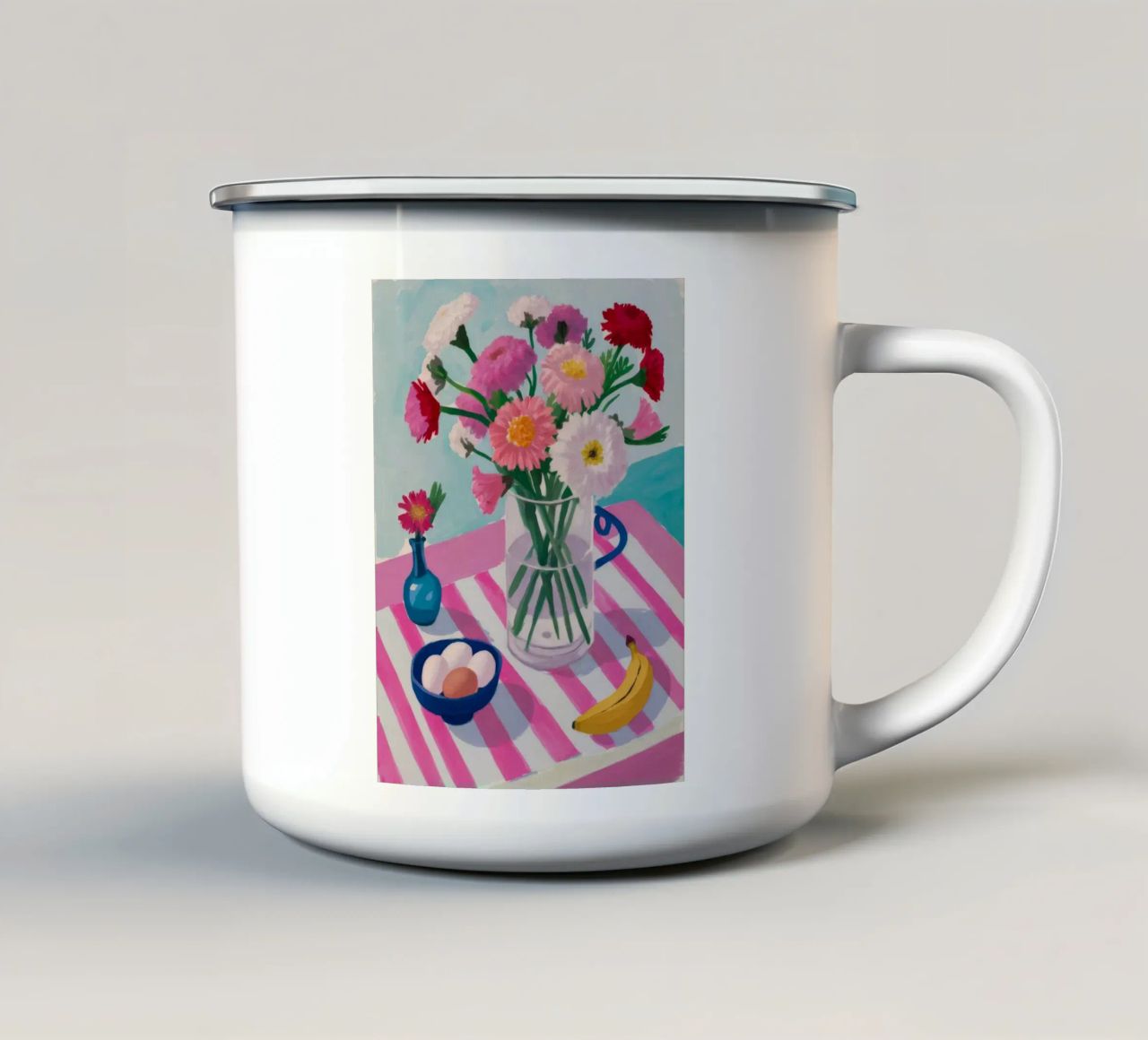 Vaso a righe Colazione tazza in smalto da Haven Fantasy