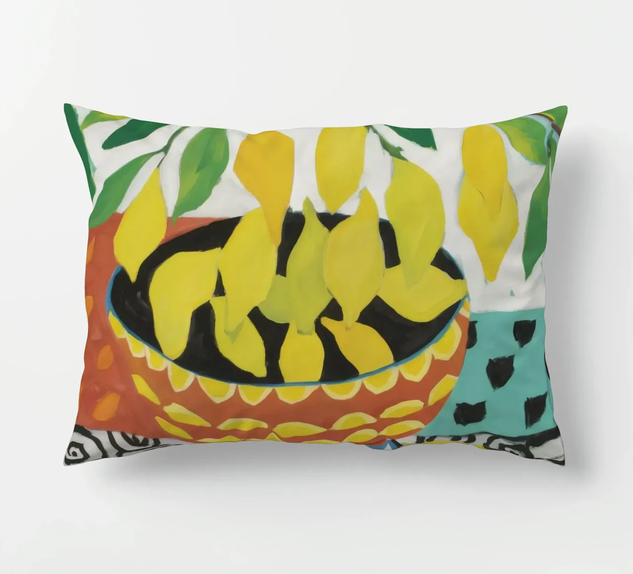 Swirl Table Lemons decorative cushion by Tiga Bersama