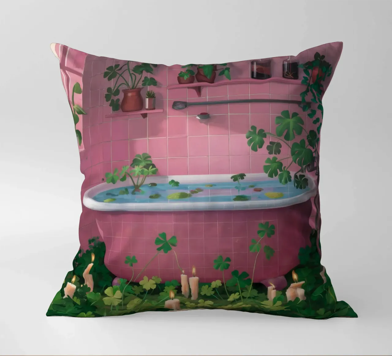 Vasca da bagno rosa Jungle cuscino da Pan Denim
